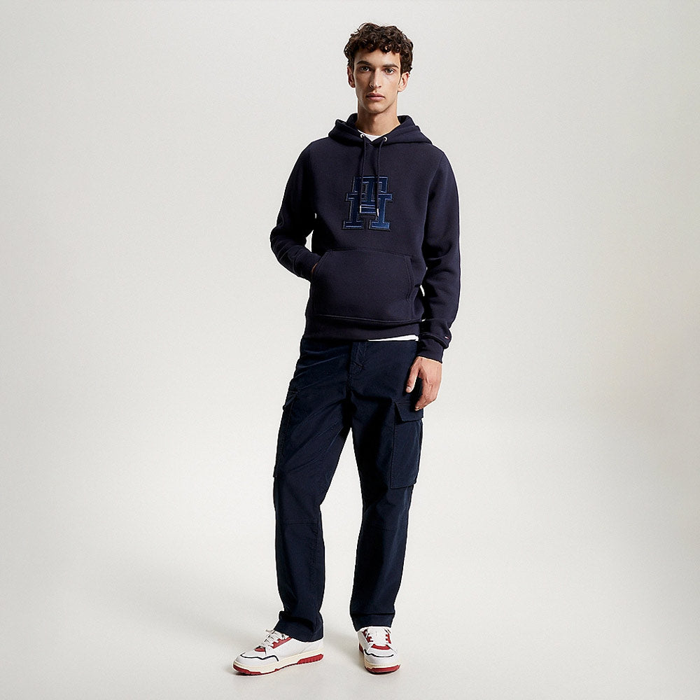 Monogram Applique Hoody - Navy