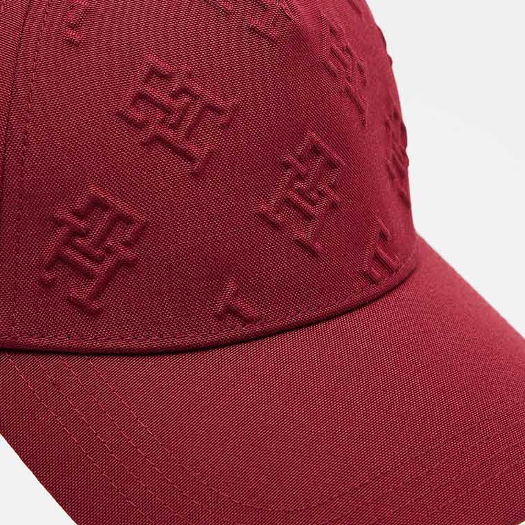 Monogram Debossed Cap - Red