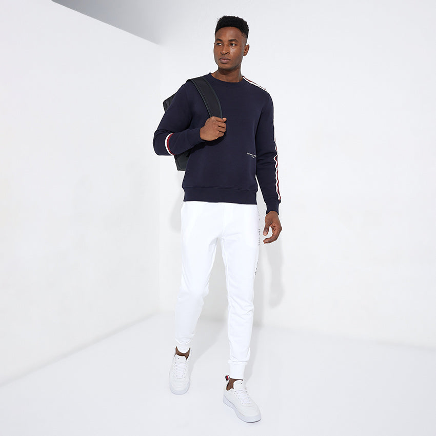 New Global Stripe Crewneck - Navy