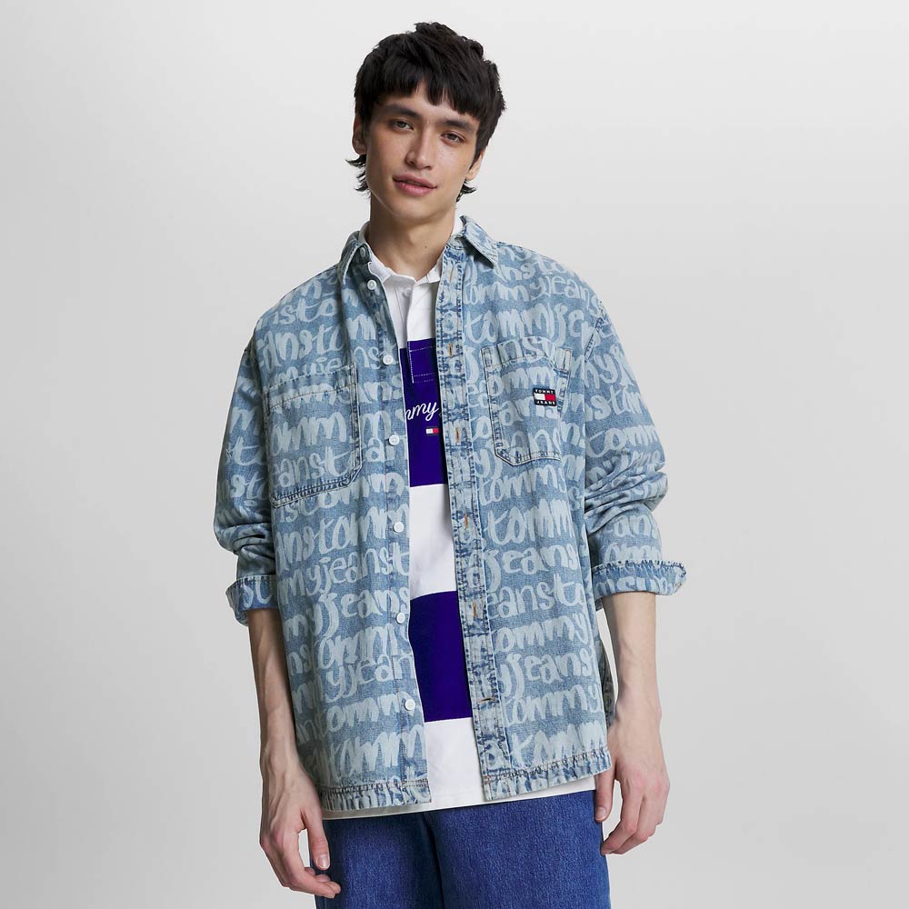 Graffiti Denim Shirt - Blue Multi