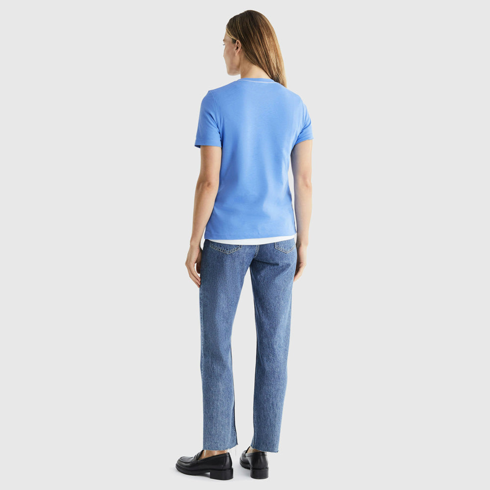 Laurel Embroidery T-Shirt - Blue
