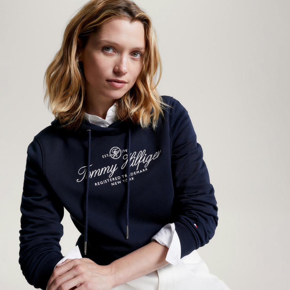 Script Hoodie - Navy