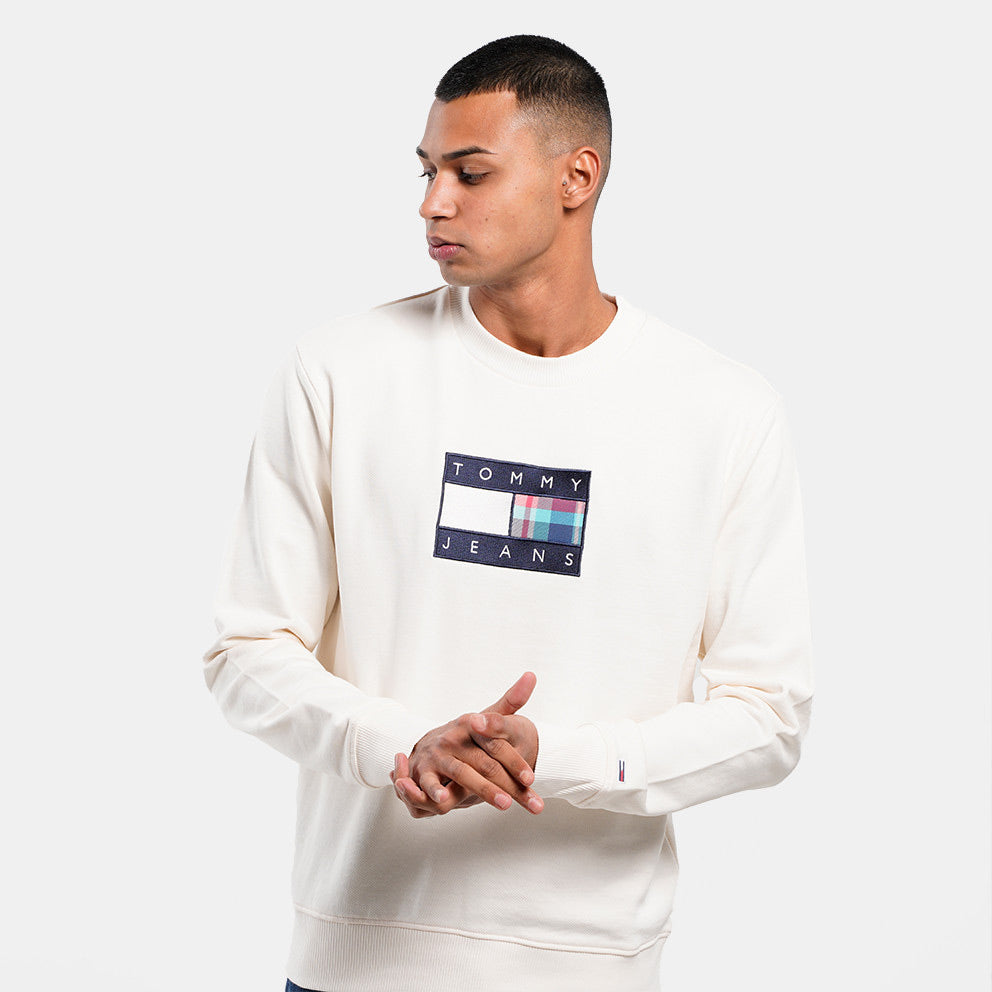 Relaxed Tartan Flag Sweatshirt - Off White