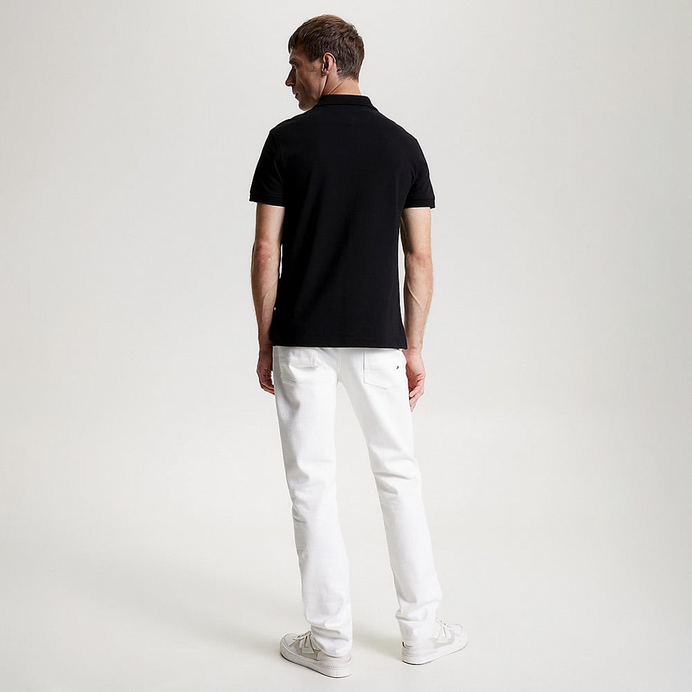 Contrast Zip Polo - Black