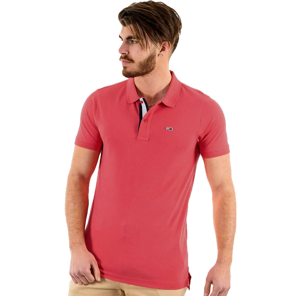 Slim Placket Polo - Pink