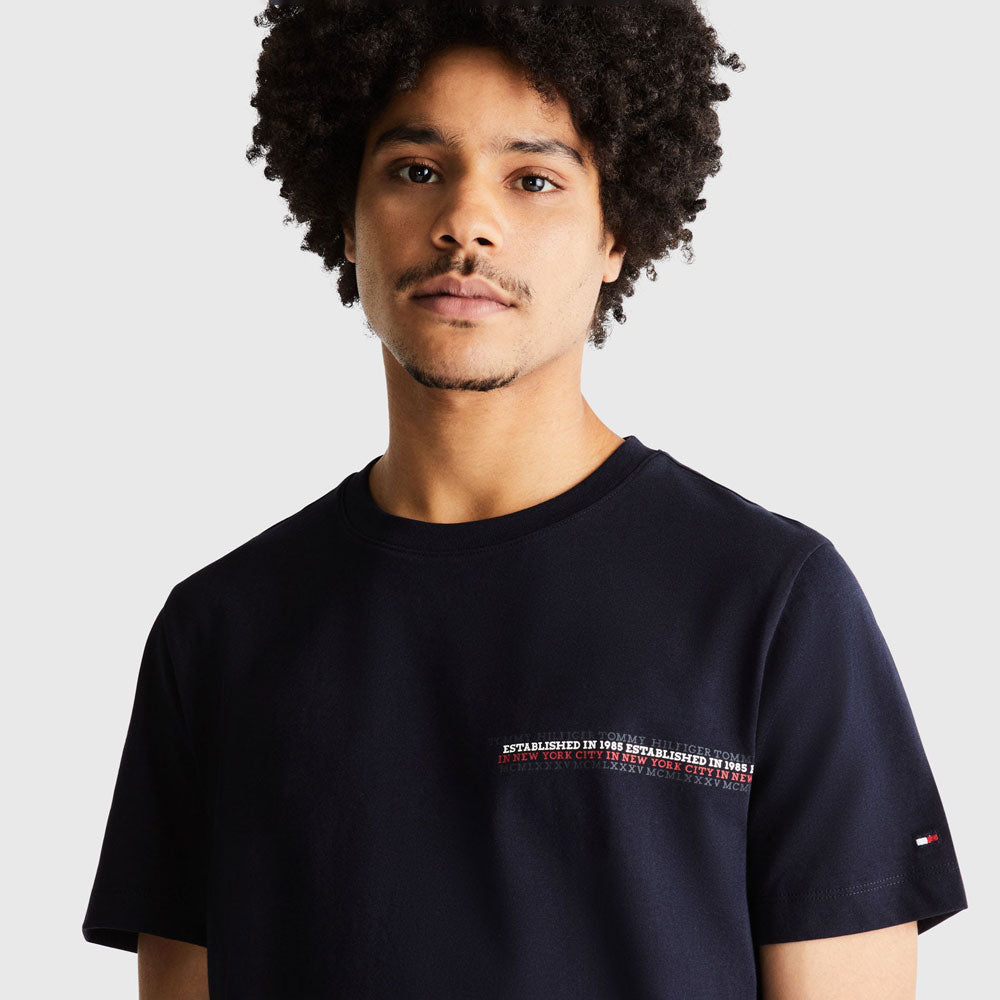 Stripe Monotype T-Shirt - Navy