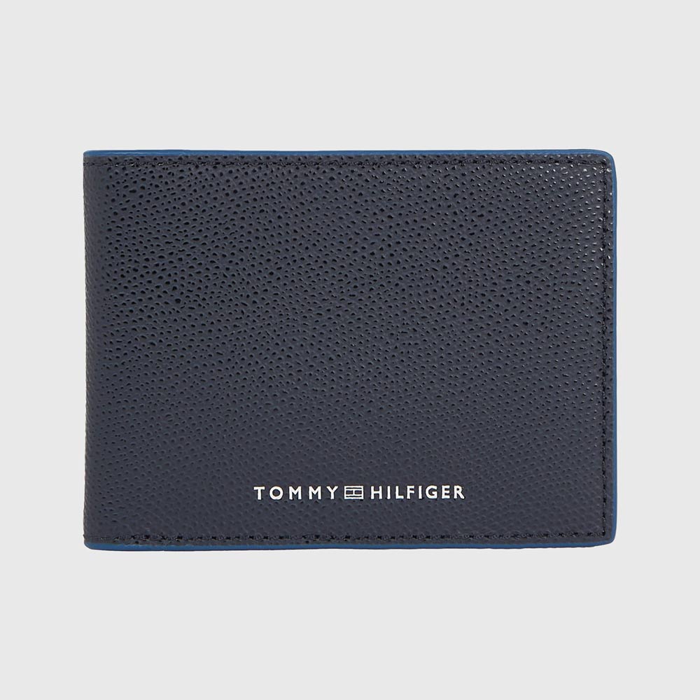 Grained Leather Wallet - Navy