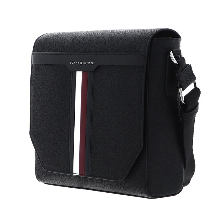 Coated Canvas Messenger Bag - Black