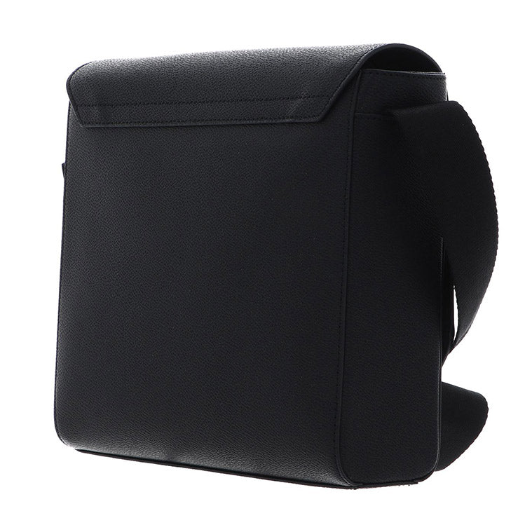 Coated Canvas Messenger Bag - Black