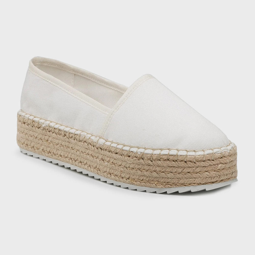 Flatform Espadrille - White