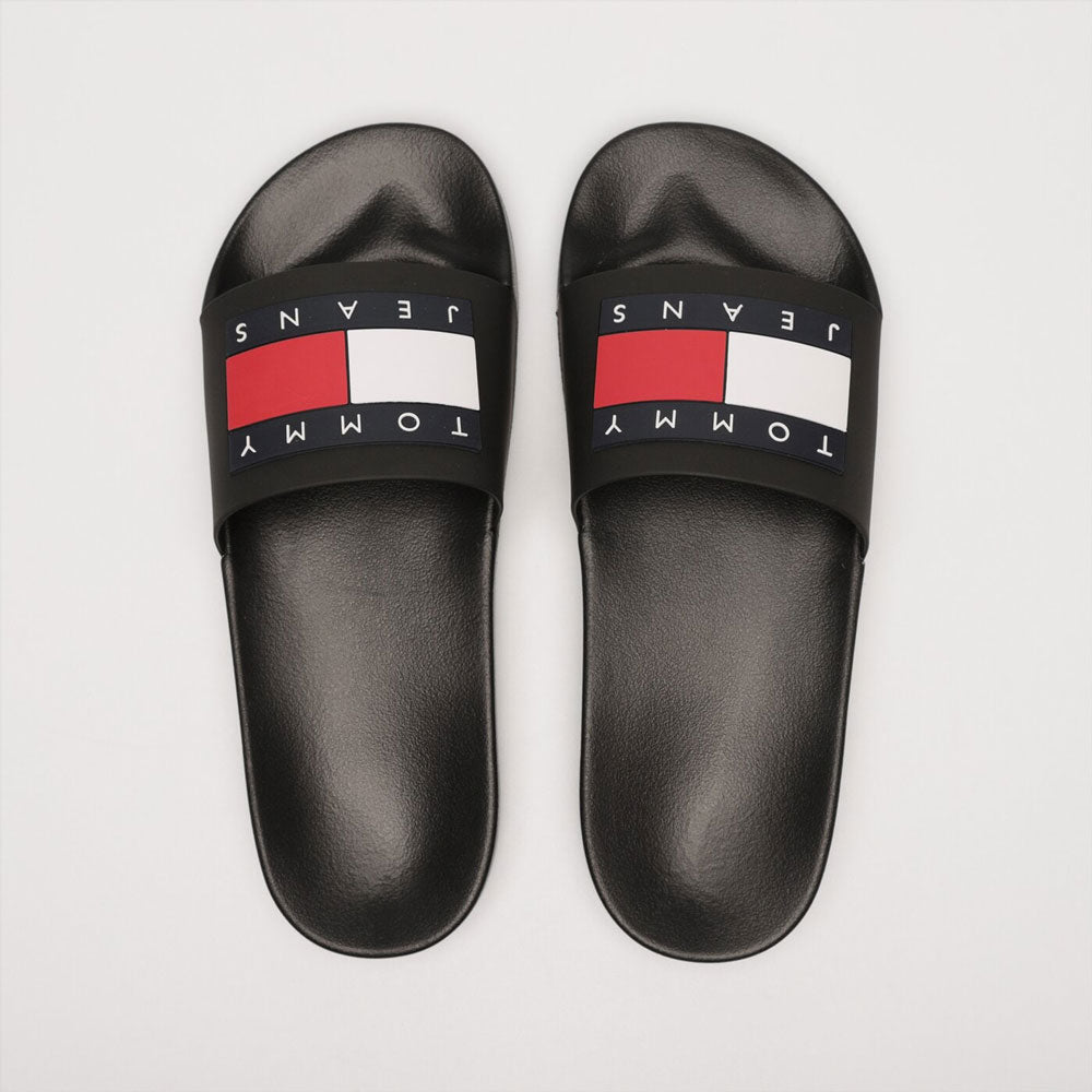 Tommy Hilfiger Essential Pool Slide Black |ThirdBaseUrban