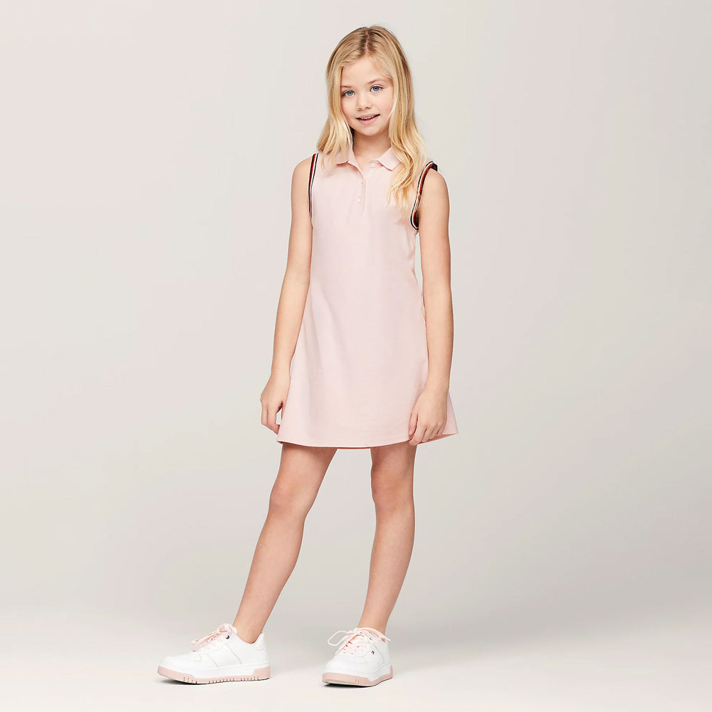 Kids Classic Polo Dress - Baby Pink