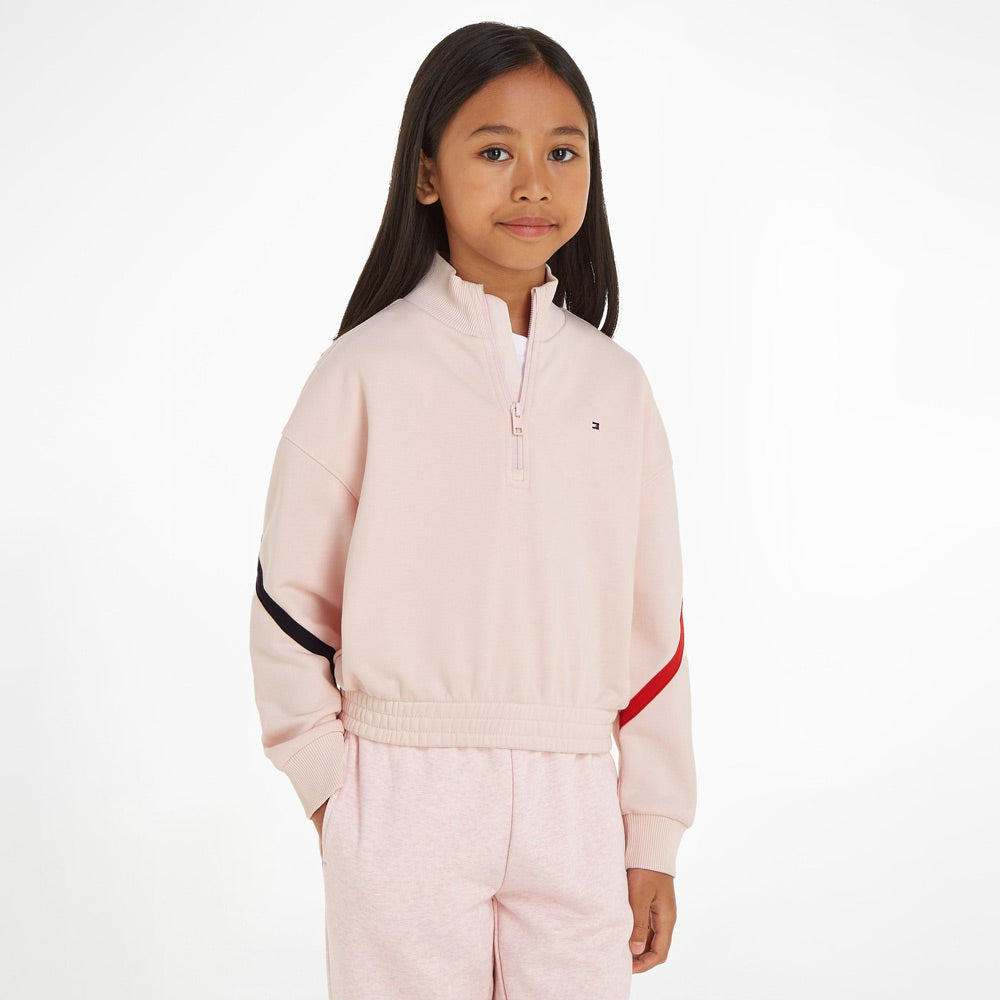 Kids Global Stripe Sweatshirt - Baby Pink