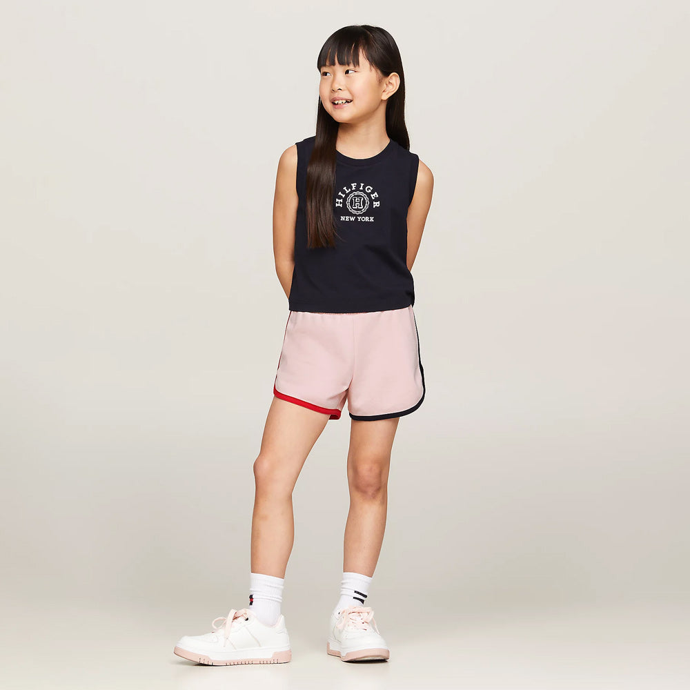 Kids Global Stripe Shorts - Baby Pink