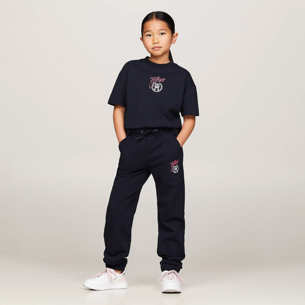 Kids Script Monogram T-Shirt - Navy