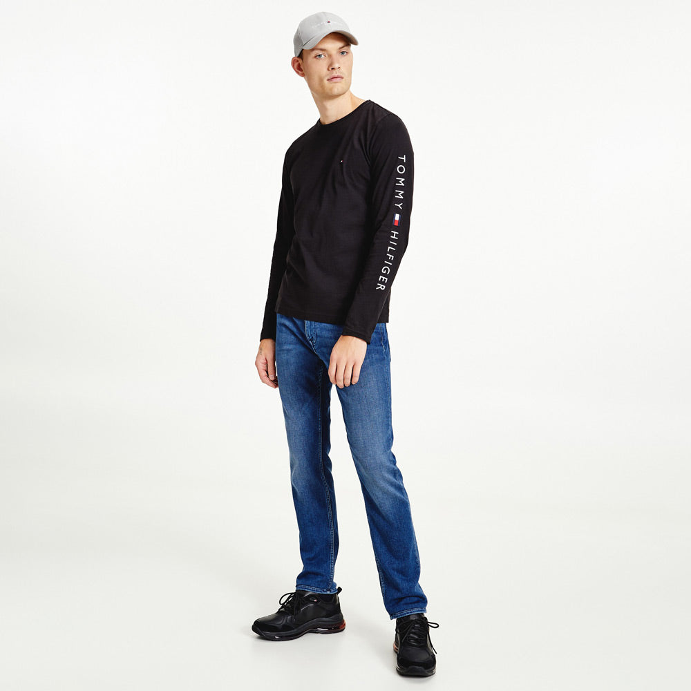 Tommy Logo Long Sleeve T-Shirt - Black