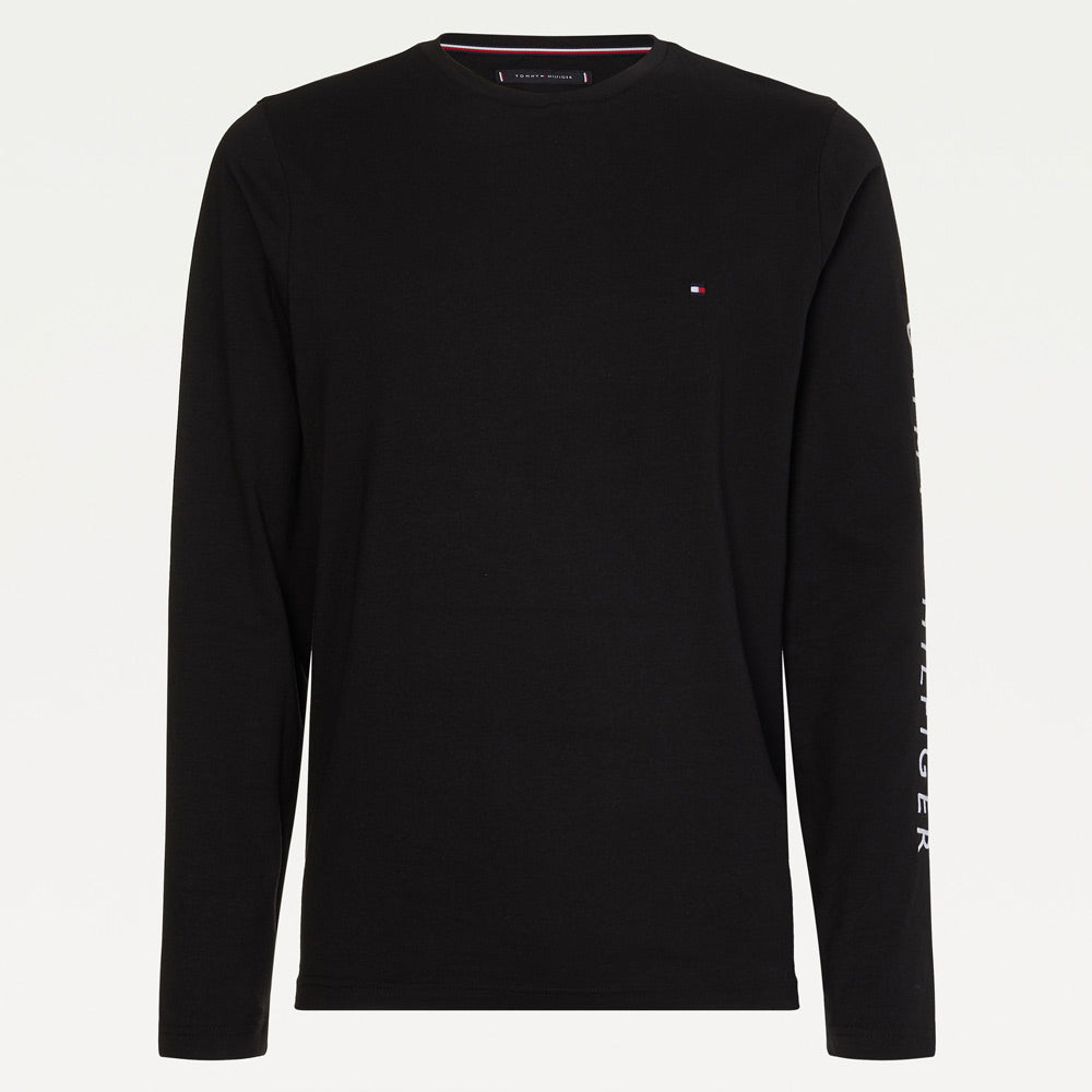 Tommy Logo Long Sleeve T-Shirt - Black