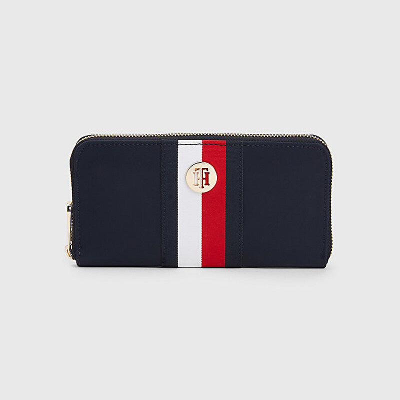 TOMMY HILFIGER Large Signature Tape Wallet - NAVY
