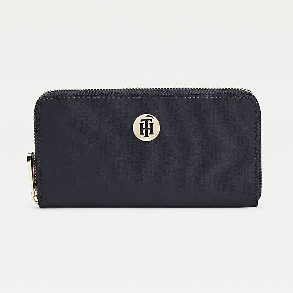 TOMMY HILFIGER Large Zip-Around Plaque Wallet - NAVY AW102630