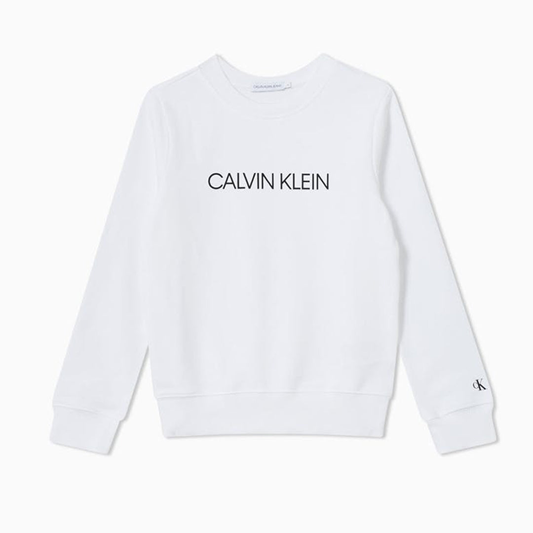 CK Kids Unisex Sweater Institutional Print White