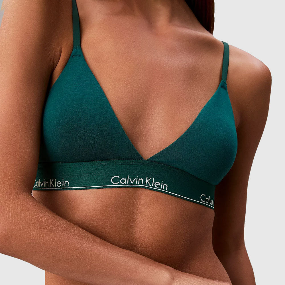 Lined Triangle Bralette- Green