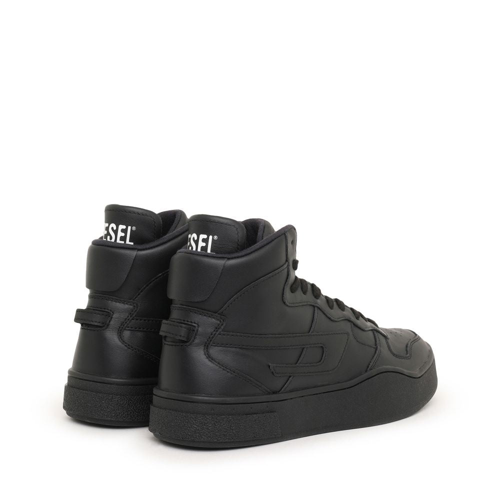 S-UKIYO Leather High-Top Sneakers with D logo Black