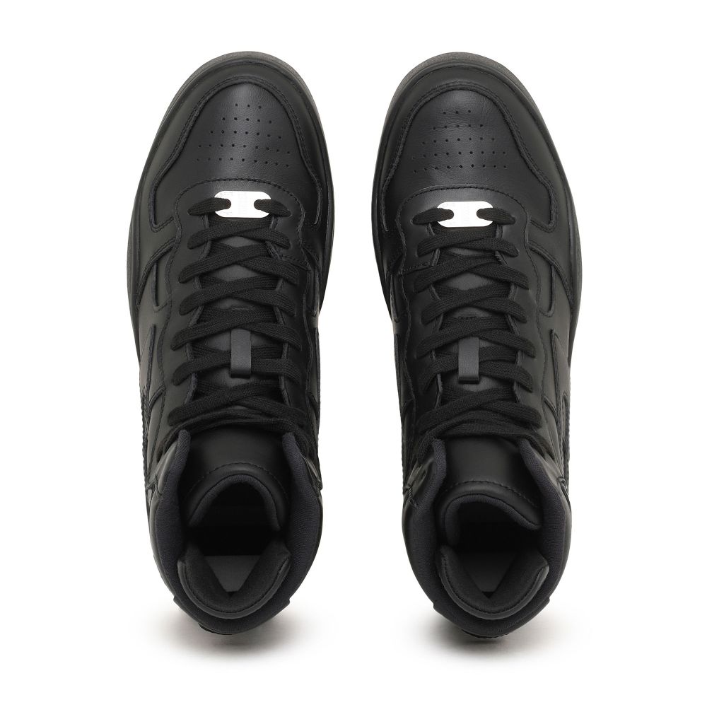 S-UKIYO Leather High-Top Sneakers with D logo Black