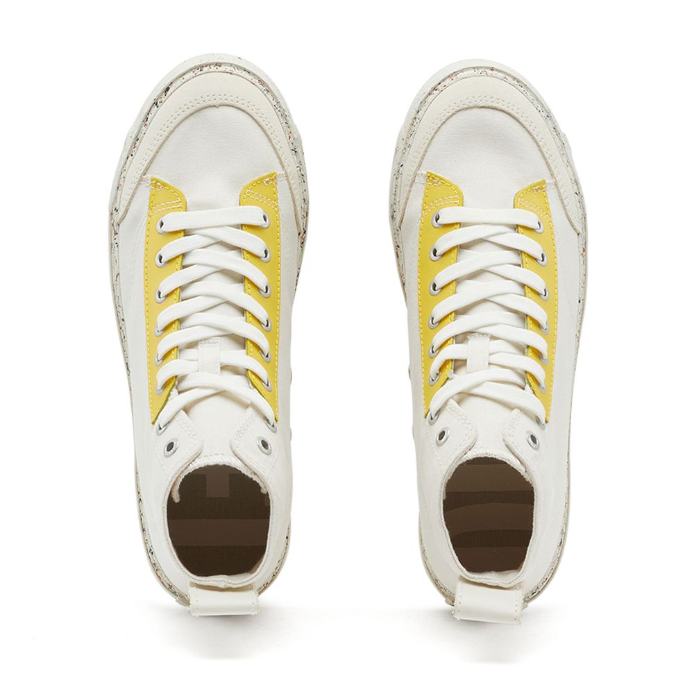 Women High Top Sneaker Pastel Eyestay Yellow