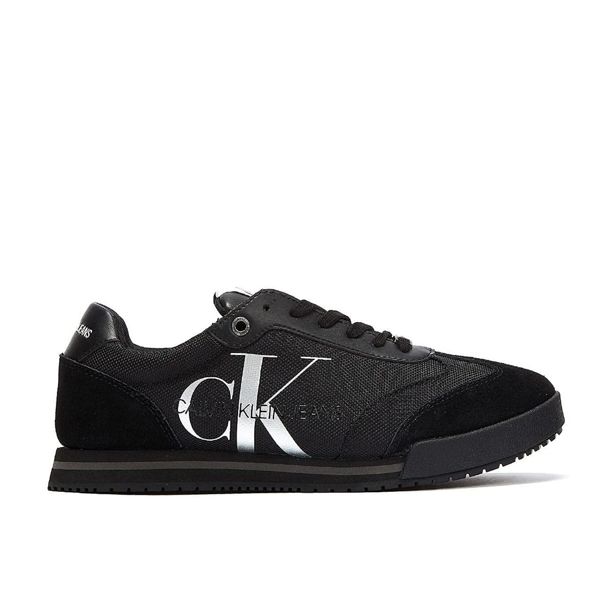 Men Mesh and Suede Sneaker - Black