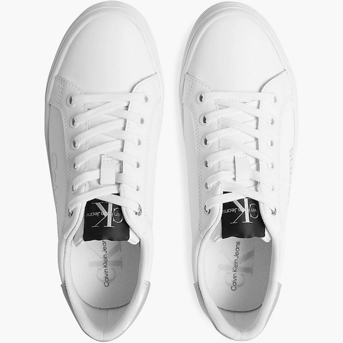 Leather Platform Trainers White