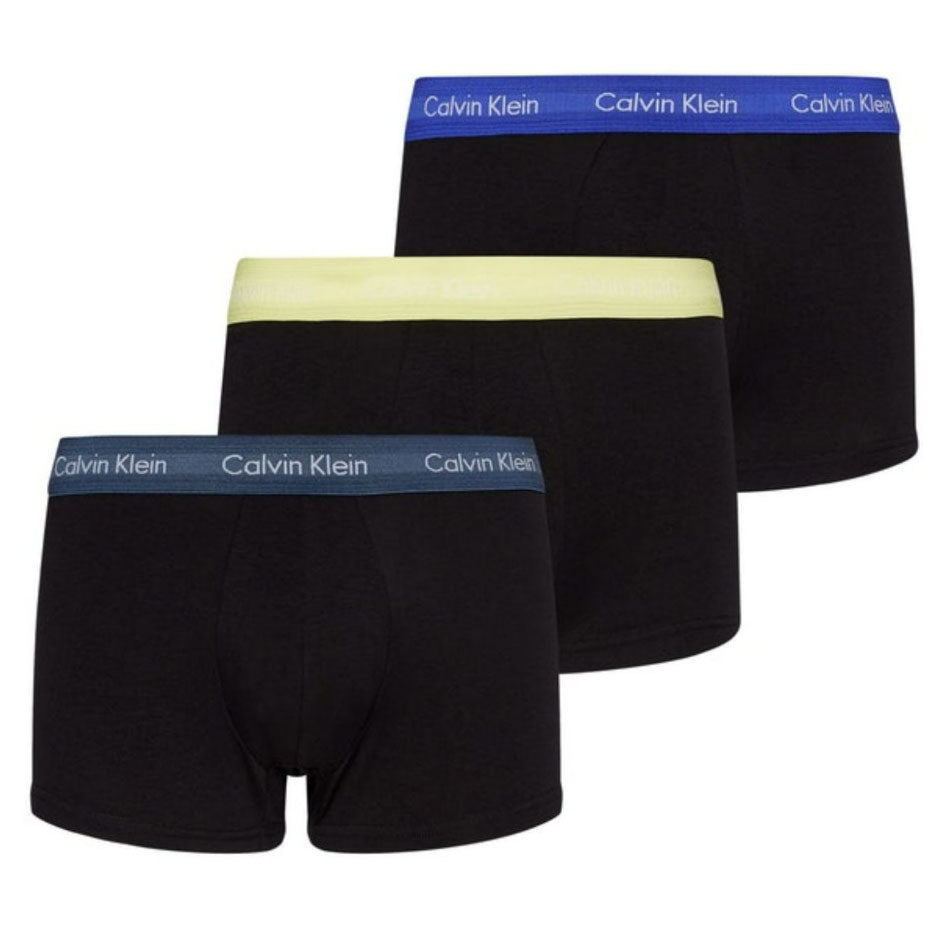 3 Pack Low Rise Cotton Trunks - Black Multi