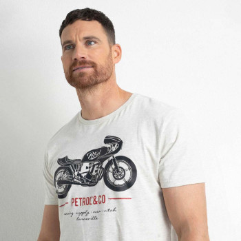 PETROL Motocycle Artwork Cotton T-Shirt - White