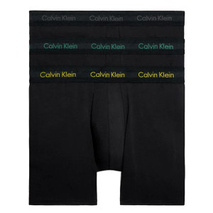 Signature logo print knickers in organic cotton, black, Calvin