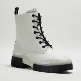 Calvin Klein Combat Lace-up Boots - White Multi |ThirdBaseUrban