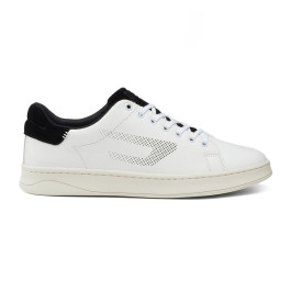 DIESEL S-ATHENE Low Top Leather Sneaker With Perforated Logo - White ...