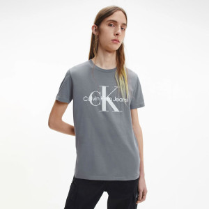 CALVIN KLEIN Seasonal Monogram Cotton T-shirt - Grey|ThirdbaseUrban