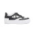 Leather Platform Bold Sneaker - Black & White