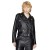 Classic Faux Leather Biker Jacket - Black