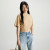 Darted Cropped T-Shirt - Brown