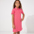 Kids Modern Pique Short Sleeve Polo Dress - Hot Pink 