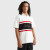 Colour Block Linear Rugby Polo - White