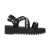 Webbing Logo Strap Flatform Sandals - Black