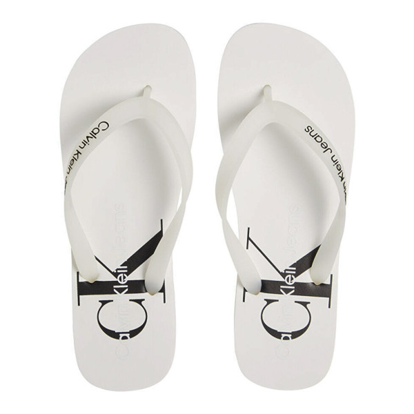 CALVIN KLEIN Beach Sandals Monogram Flip Flops - White