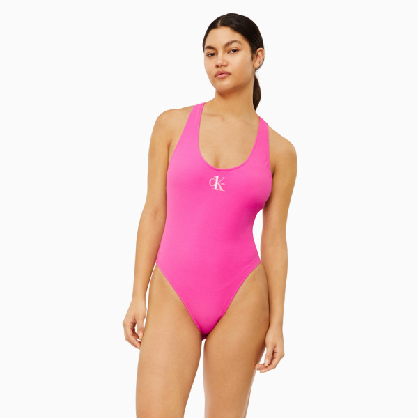CALVIN KLEIN One Piece Racer Back Swimsuit - Pink
