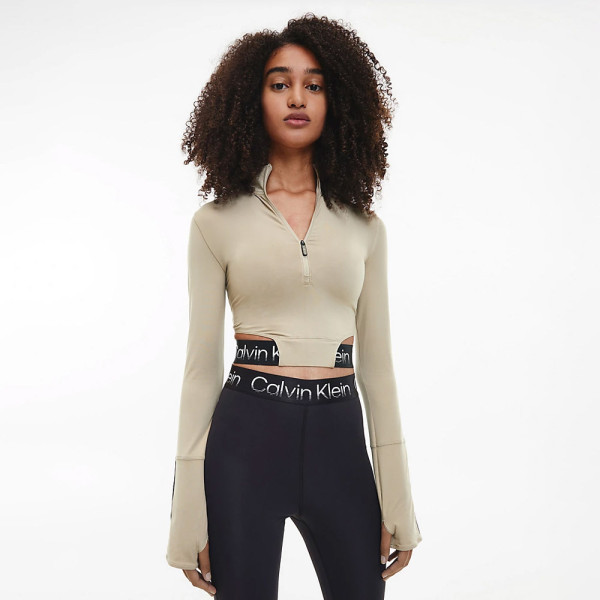 Calvin Klein Recycled Cropped Gym Top - Silver