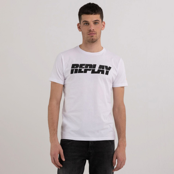 Replay Bold Logo T-Shirt - White |ThirdBaseUrban