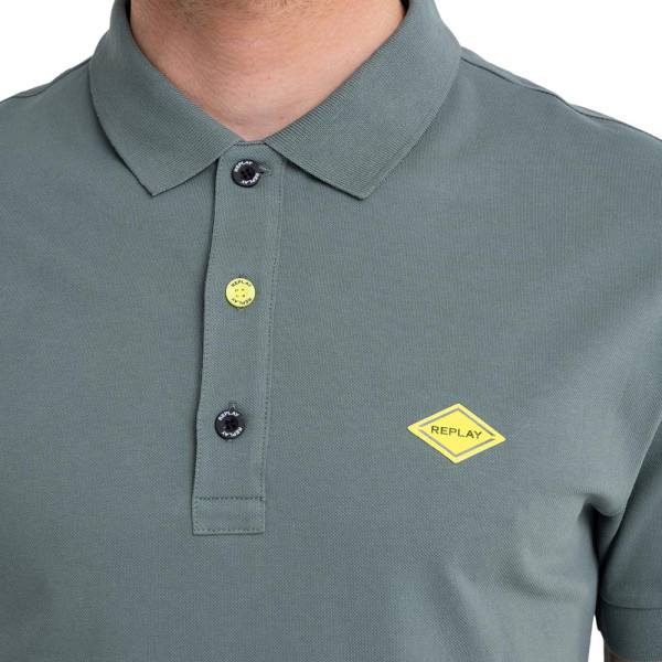 REPLAY Classic Cotton Polo T-Shirt - Teal | ThirdbaseUrban