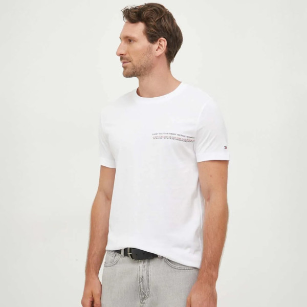 Tommy Hilfiger Stripe Monotype T-Shirt - White |ThirdBaseUrban