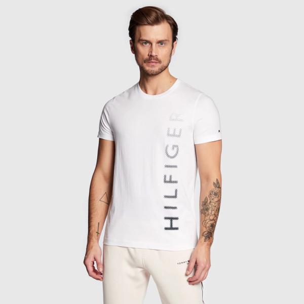 Tommy Hilfiger - HILFIGER Vertical White Gradient T-Shirt |TOMMY ThirdbaseUrban