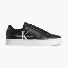 CALVIN KLEIN Cupsole Lace-Up Leather Sneaker - Black